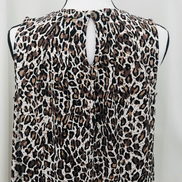Adrianna Papell leopard print sleeveless blouse M - Picture 3 of 8